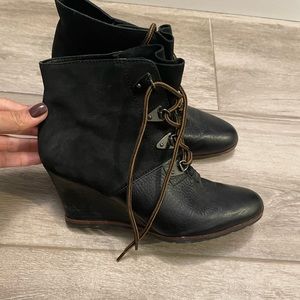 Franco Sarto Lace Up Wedge Booties